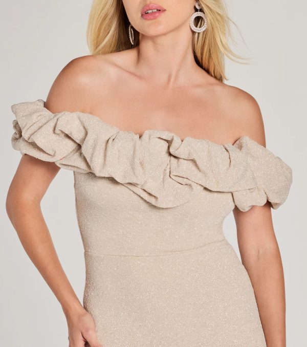Halsey Formal Glitter Ruffled Mermaid Dress - Image 12