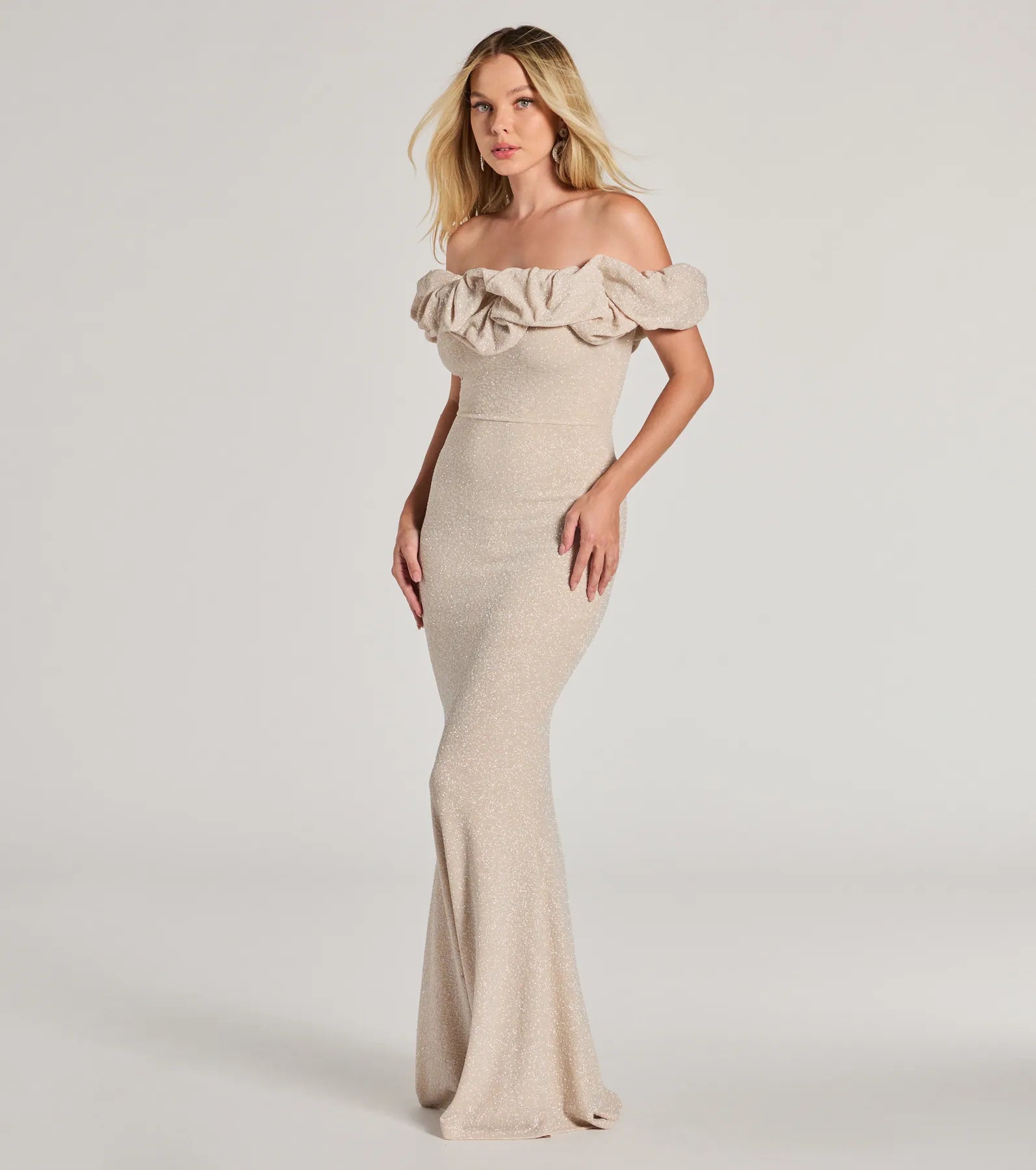 Halsey Formal Glitter Ruffled Mermaid Dress - Image 13