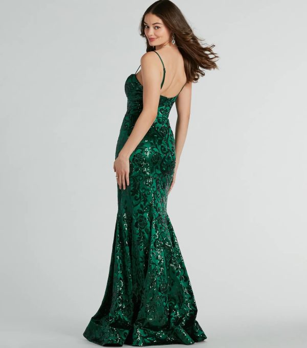 Tori Sweetheart Mermaid Sequin Satin Formal Dress - Image 2