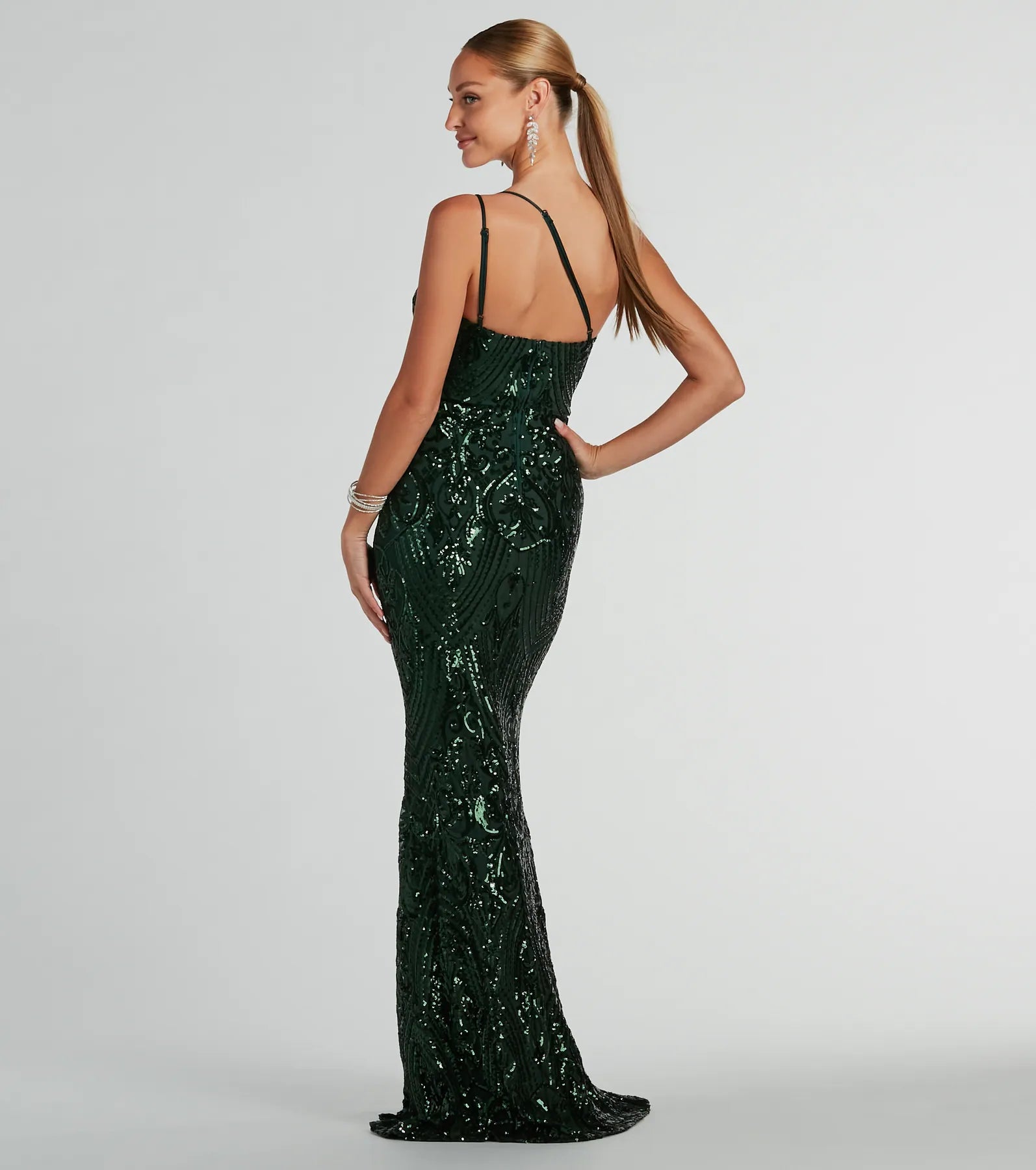 Sarah One-Shoulder Mermaid Sequin Formal Dress - Image 6