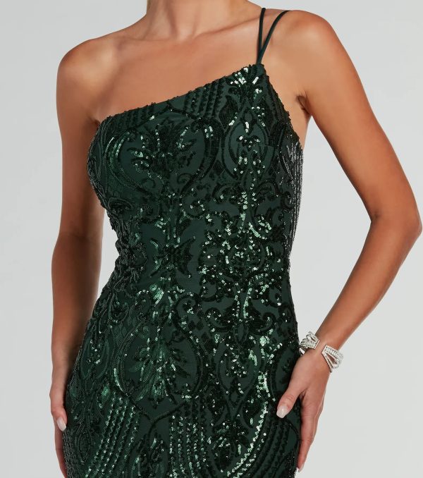 Sarah One-Shoulder Mermaid Sequin Formal Dress - Image 7