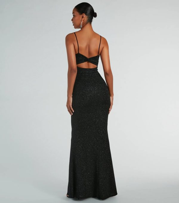 Maleah Twist-Front Glitter Knit Mermaid Dress - Image 2