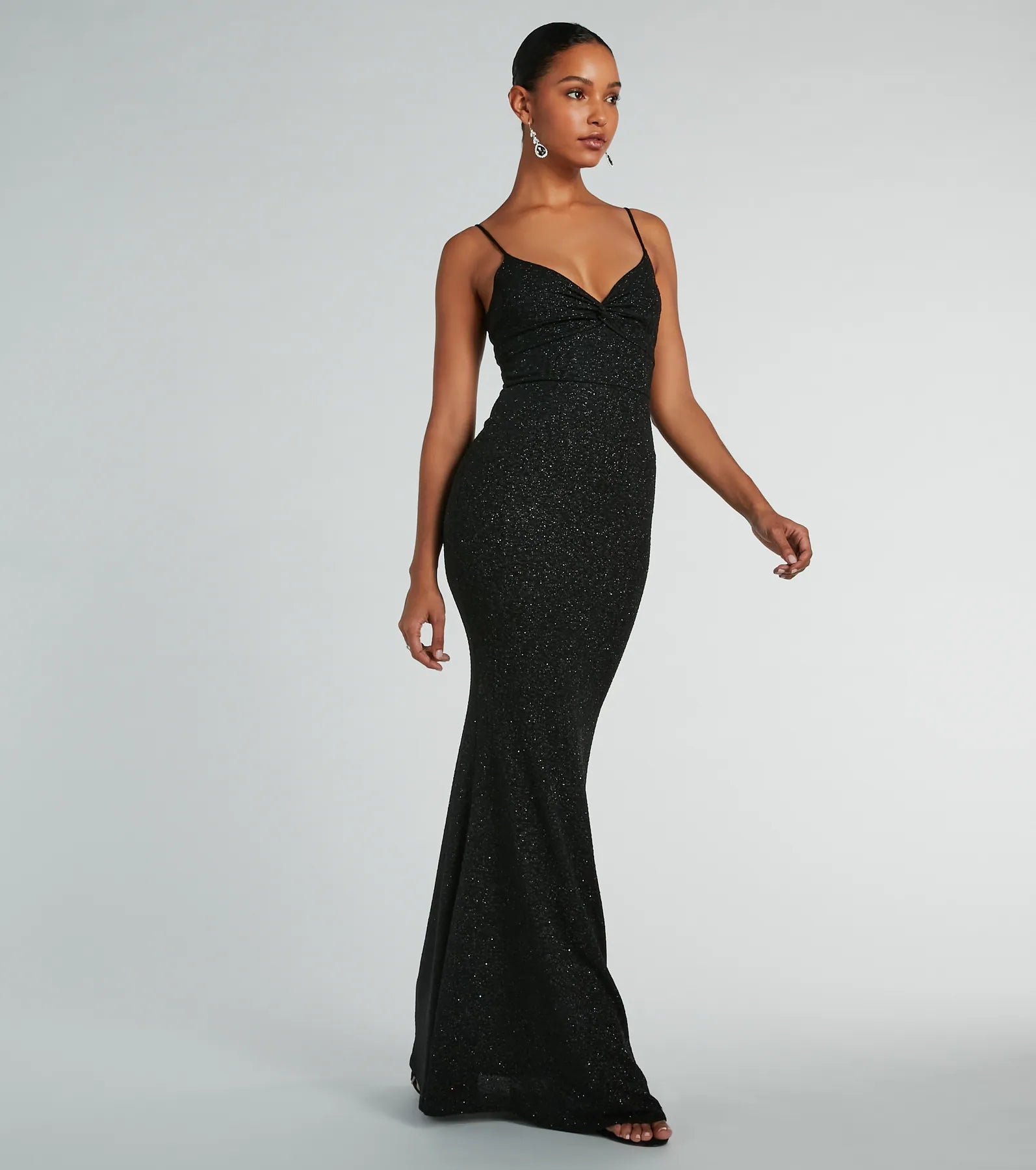Maleah Twist-Front Glitter Knit Mermaid Dress - Image 4