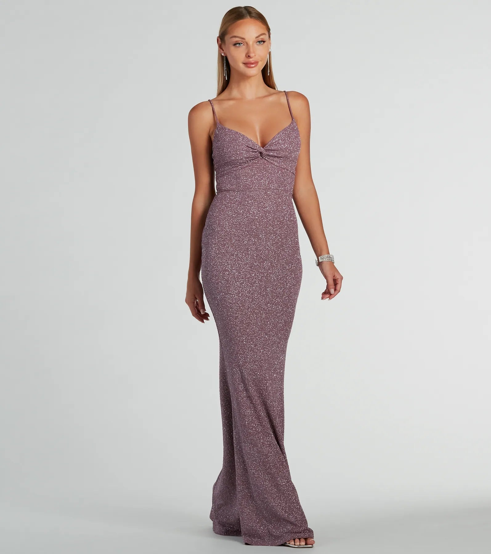 Maleah Twist-Front Glitter Knit Mermaid Dress - Image 8