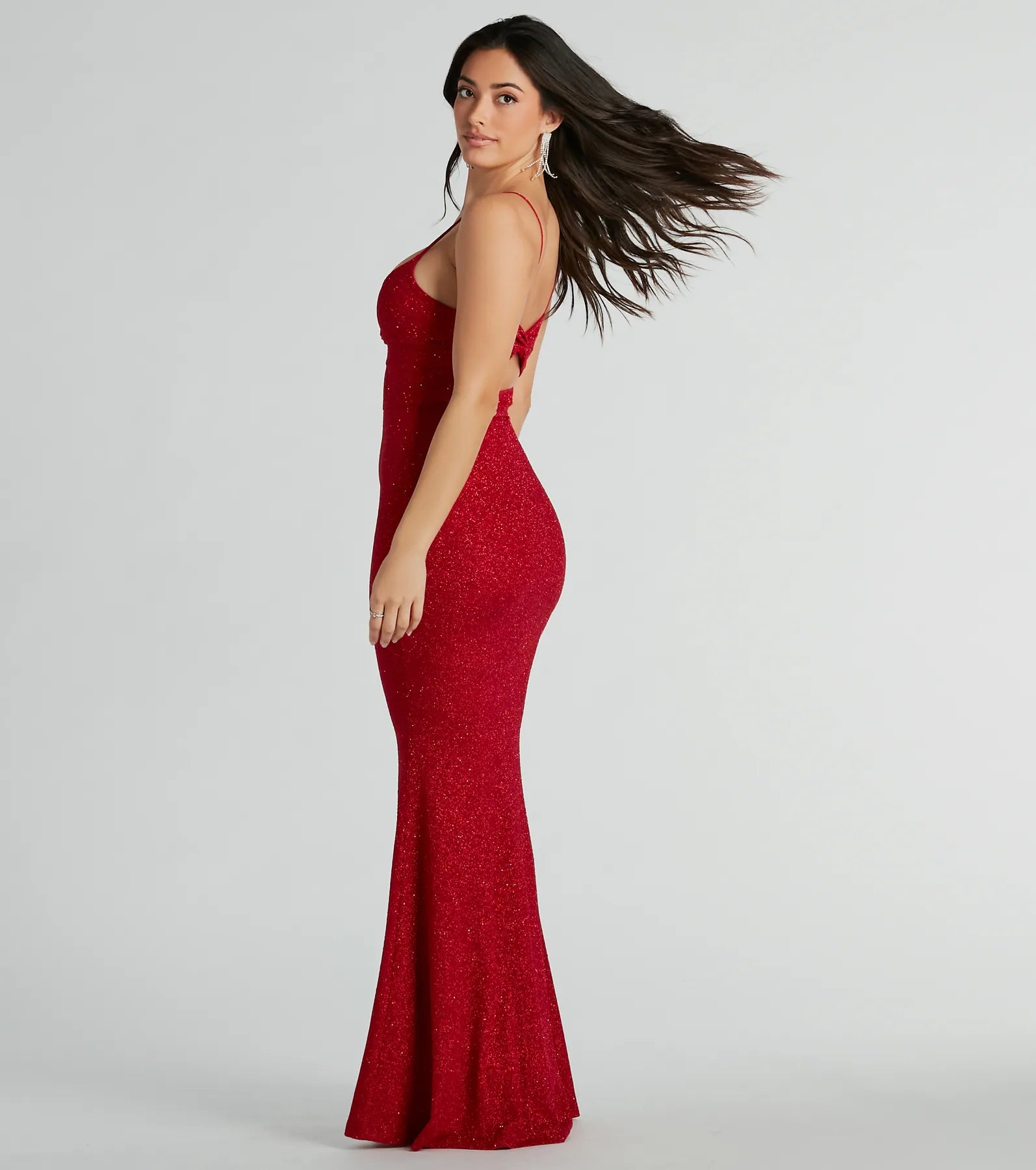 Maleah Twist-Front Glitter Knit Mermaid Dress - Image 9