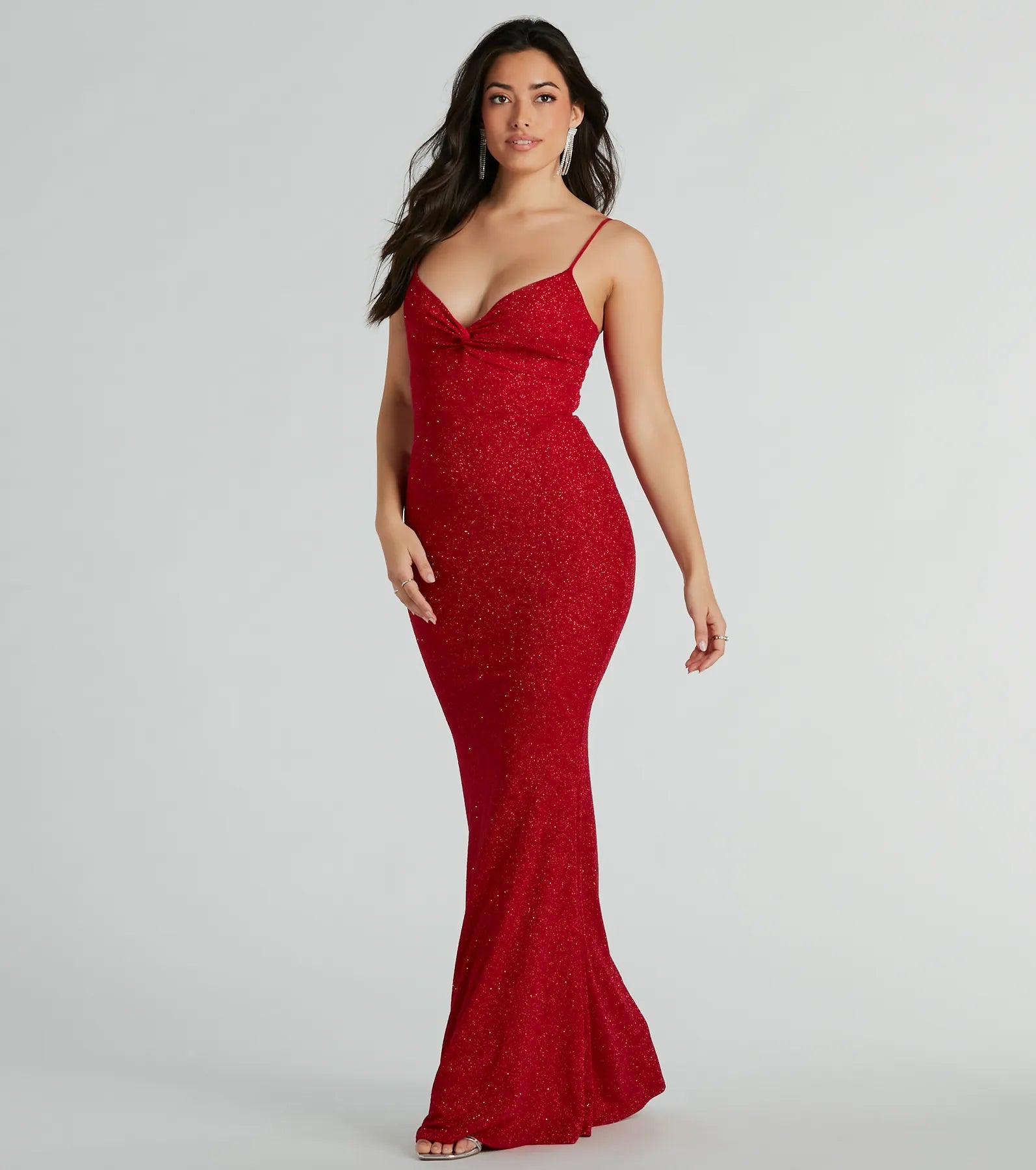 Maleah Twist-Front Glitter Knit Mermaid Dress - Image 10