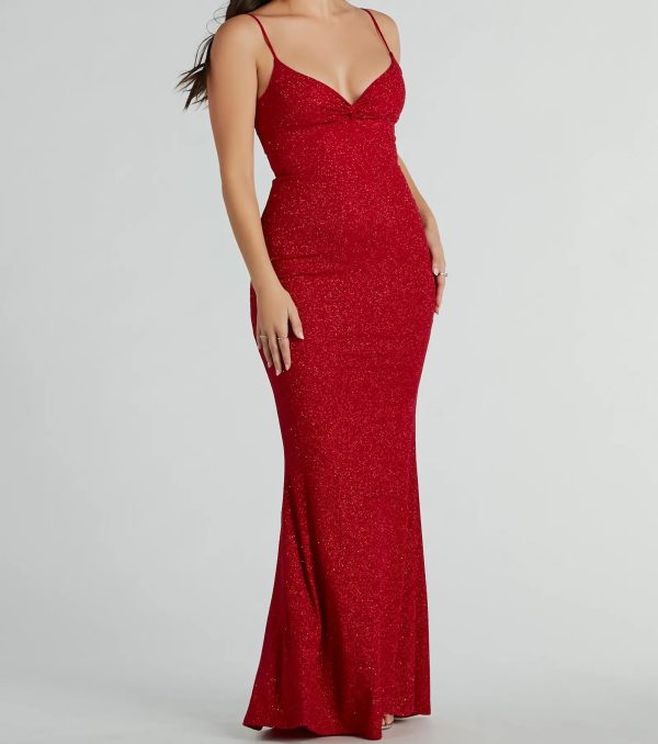 Maleah Twist-Front Glitter Knit Mermaid Dress - Image 12