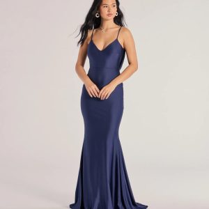 Selena V-Neck Cowl Back Mermaid Formal Dress