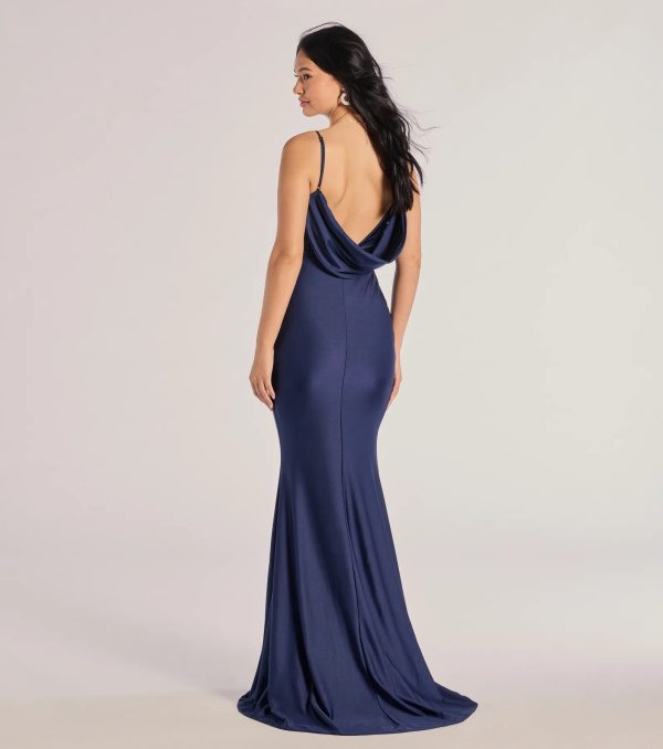 Selena V-Neck Cowl Back Mermaid Formal Dress - Image 2