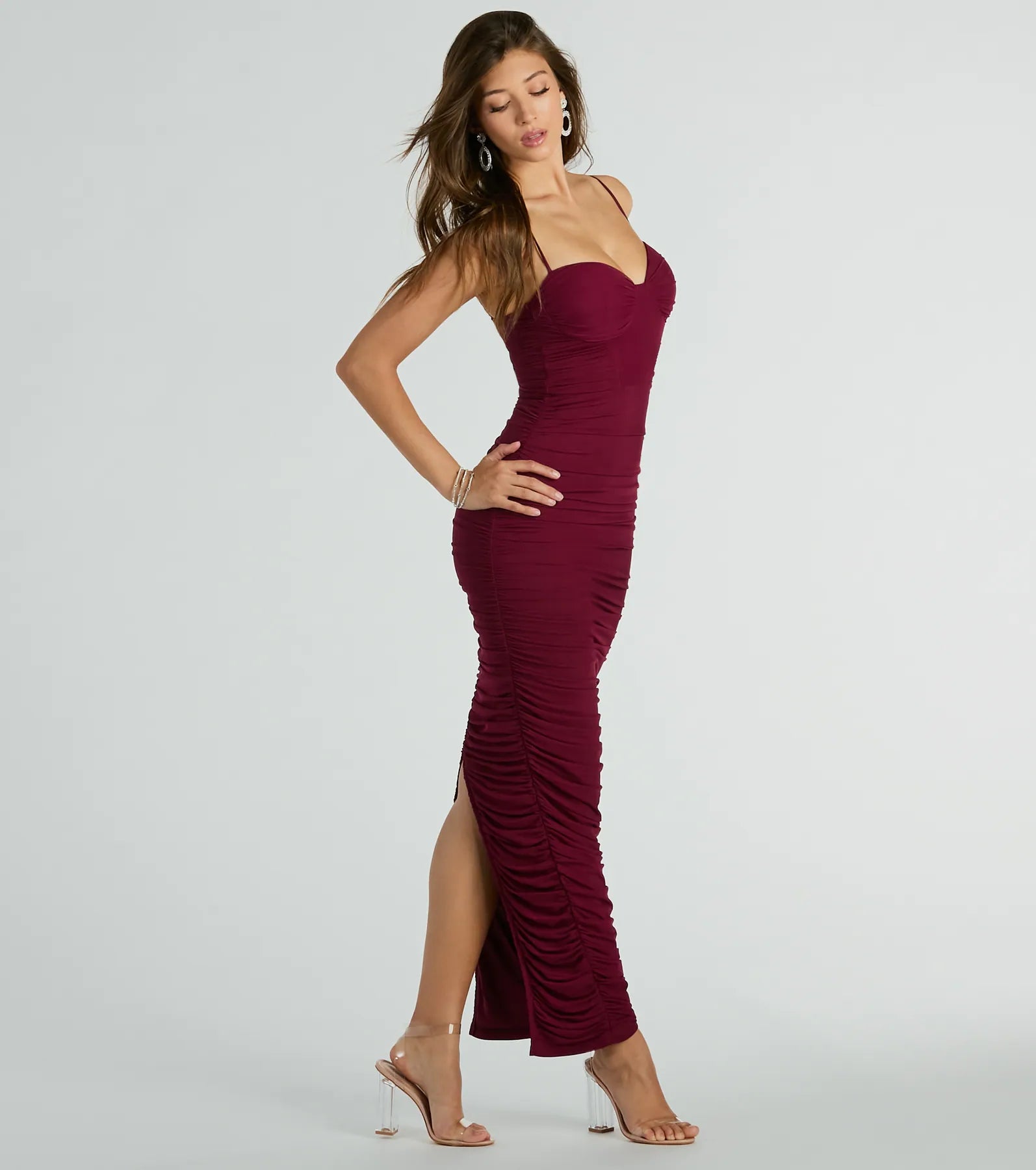 Margret Sweetheart Bodycon Mesh Long Formal Dress - Image 4