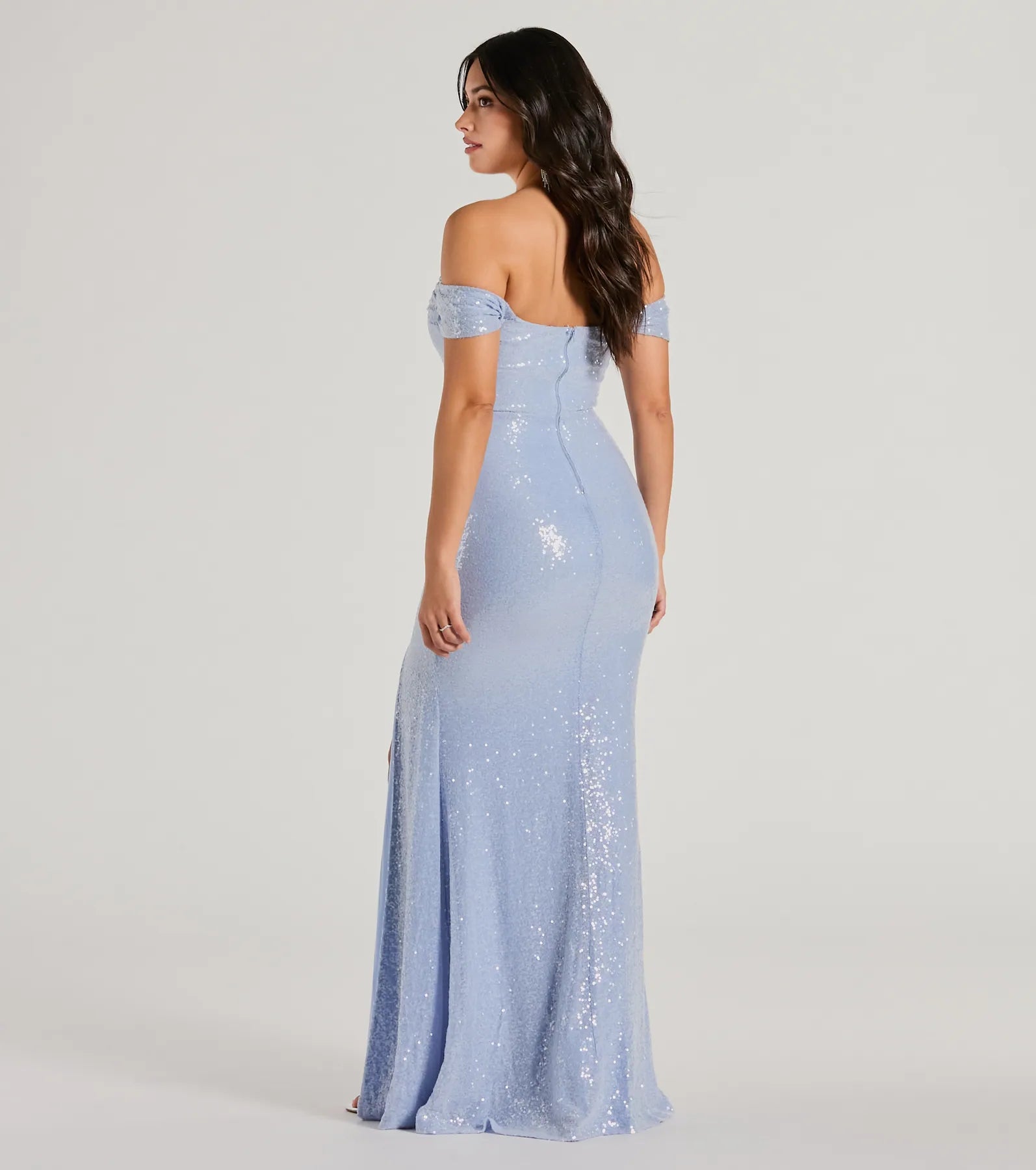 Kat Off-The-Shoulder Mermaid Sequin Formal Dress - Image 2