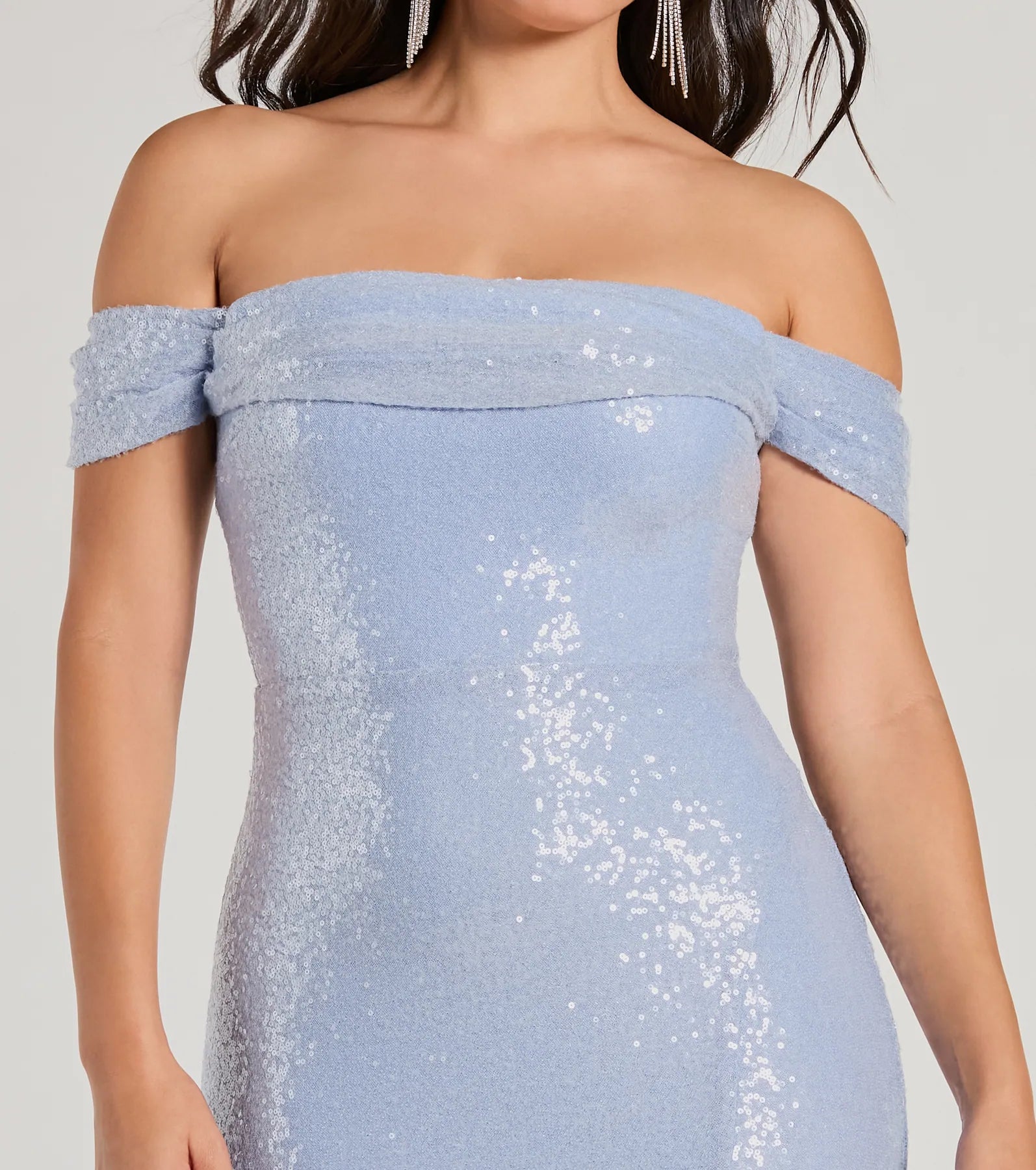 Kat Off-The-Shoulder Mermaid Sequin Formal Dress - Image 3
