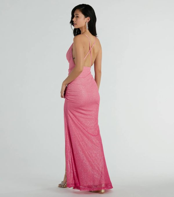 Kate Strappy Back Ombre Glitter Formal Dress - Image 2
