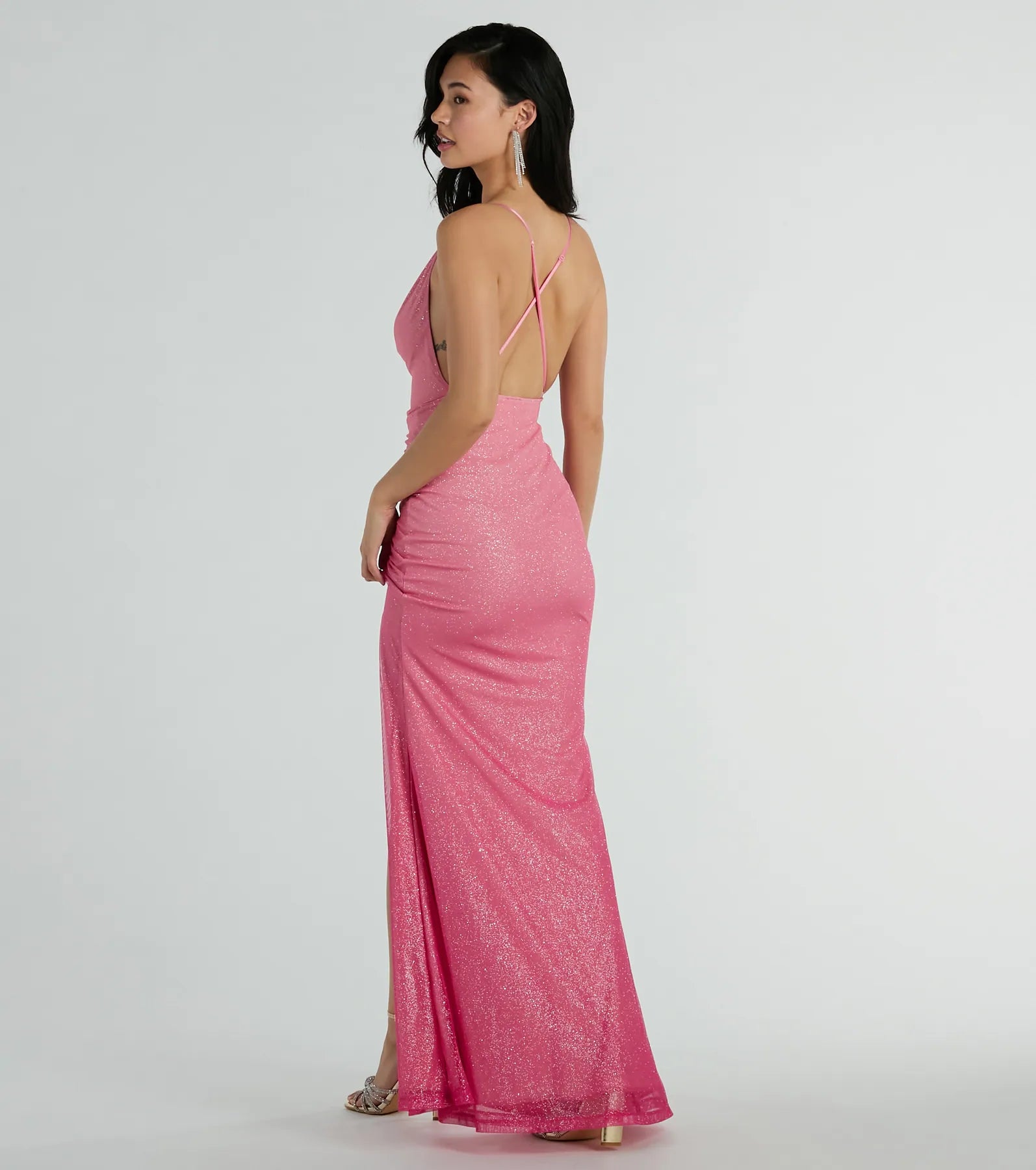 Kate Strappy Back Ombre Glitter Formal Dress - Image 2