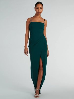 Christie Sleeveless Slim Crepe Formal Dress