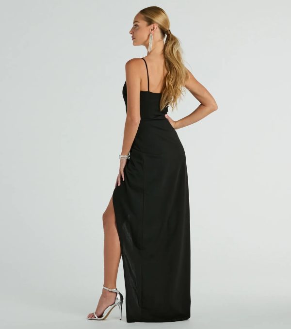 Christie Sleeveless Slim Crepe Formal Dress - Image 6