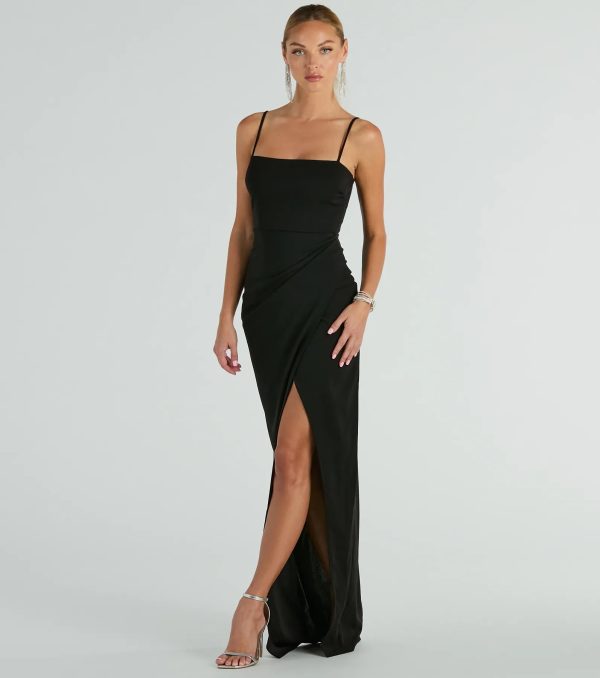 Christie Sleeveless Slim Crepe Formal Dress - Image 8