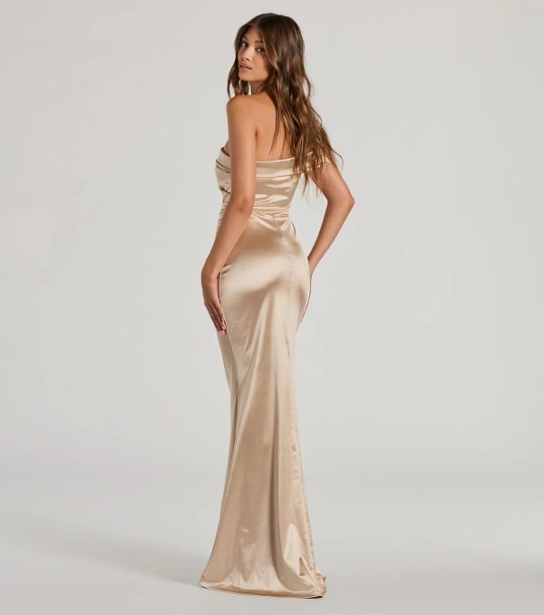 Zoey Formal One-Shoulder Satin Mermaid Dress - Image 10