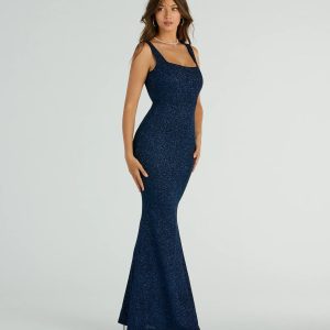 Cadence Sleeveless Mermaid Glitter Formal Dress