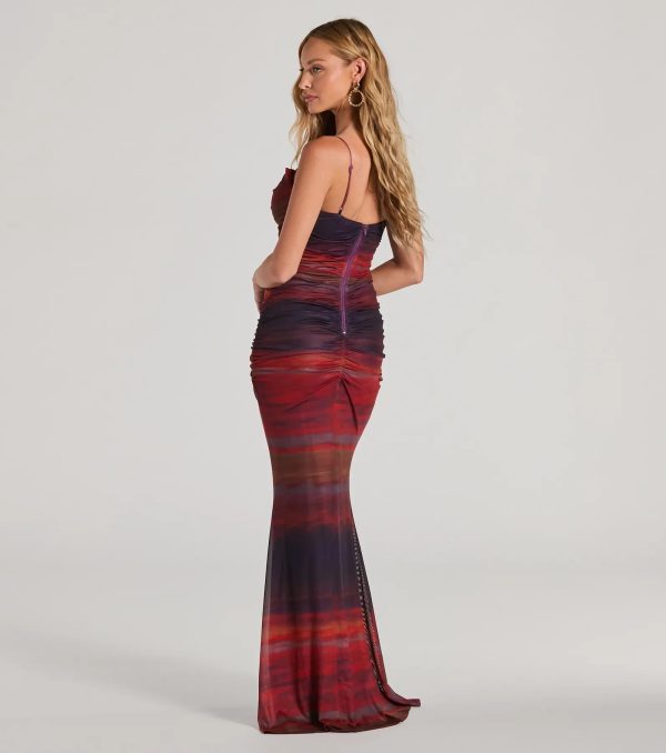 Liv Cowl Neck Abstract Mermaid Formal Dress - Image 2