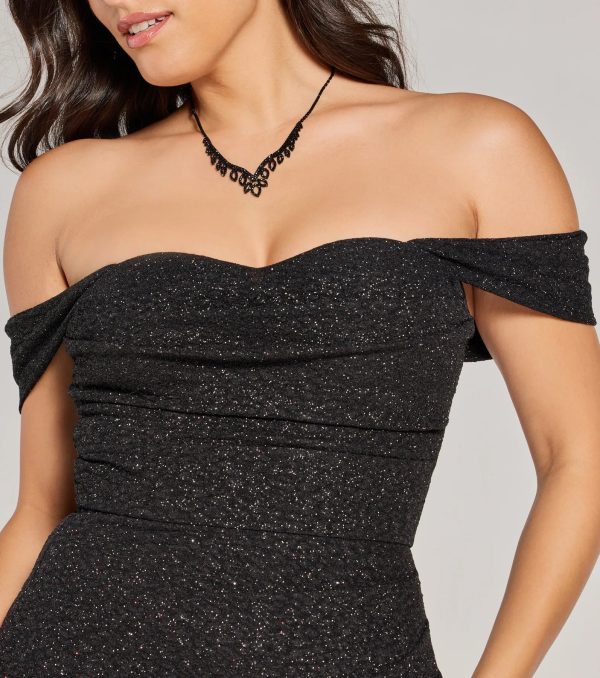 Airlie Formal Glitter Off-The-Shoulder Dress - Image 12