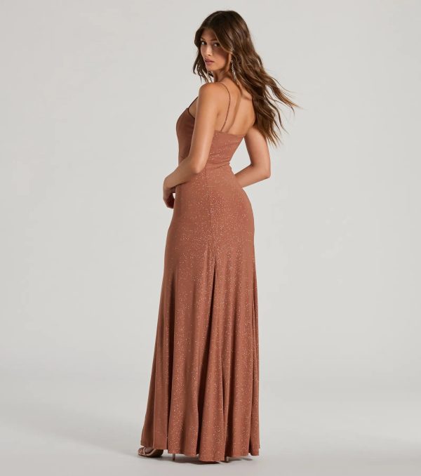 Wendy Sleeveless A-Line Glitter Formal Dress - Image 6