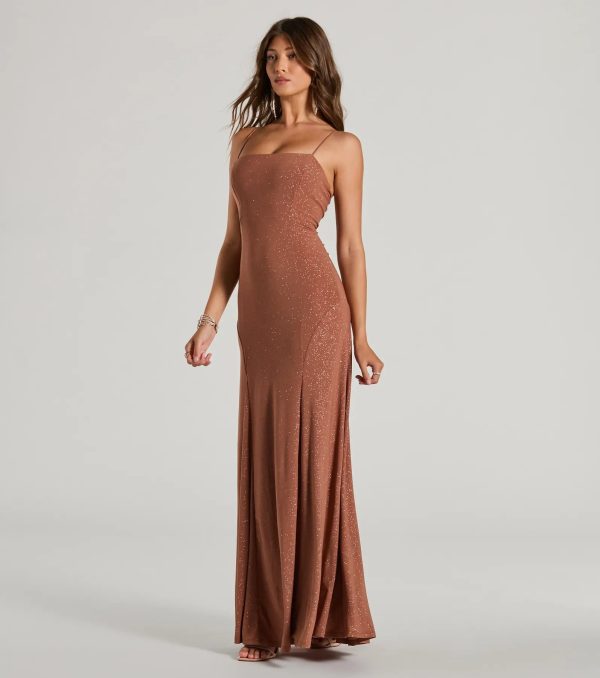 Wendy Sleeveless A-Line Glitter Formal Dress - Image 8