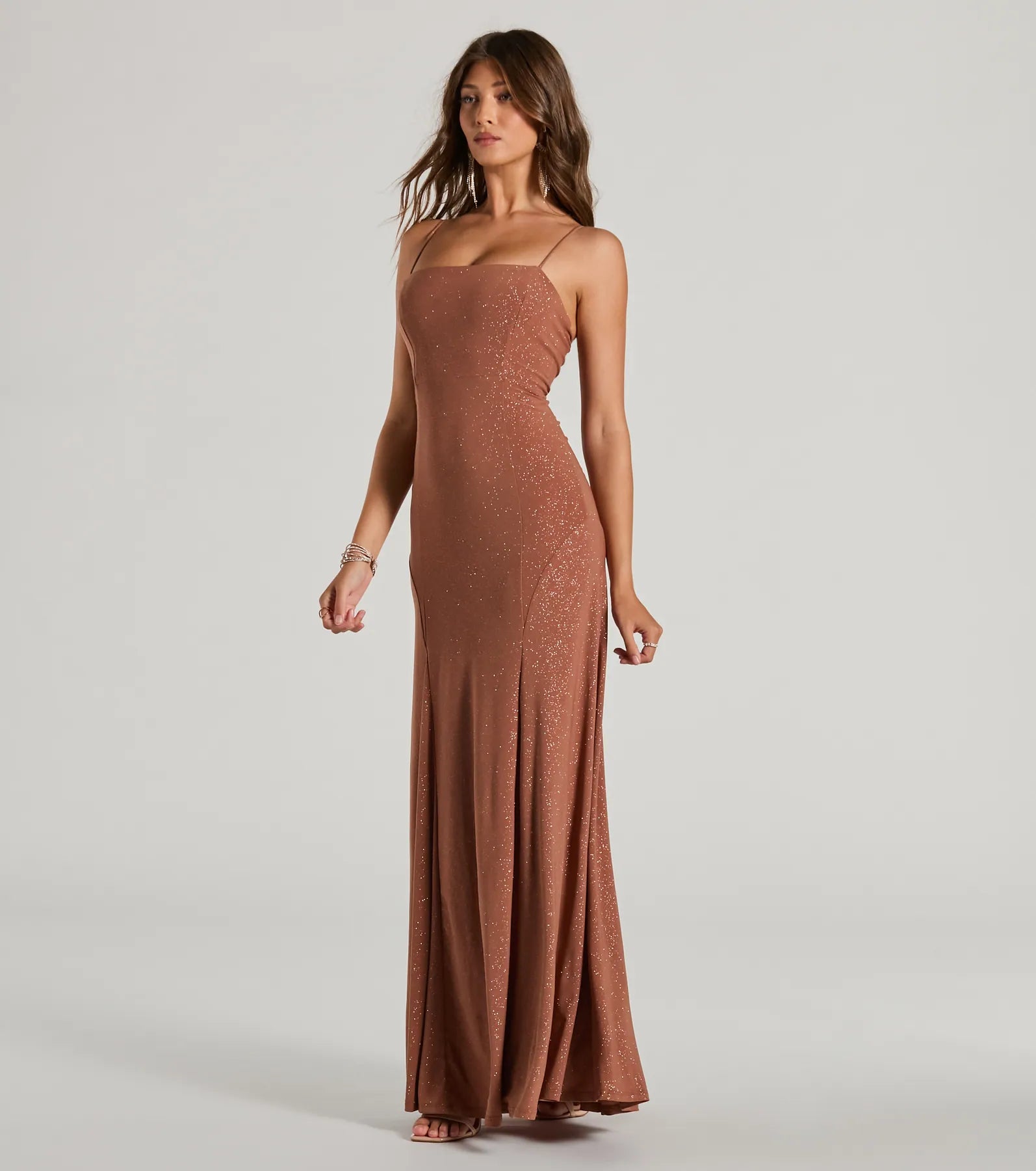 Wendy Sleeveless A-Line Glitter Formal Dress - Image 8