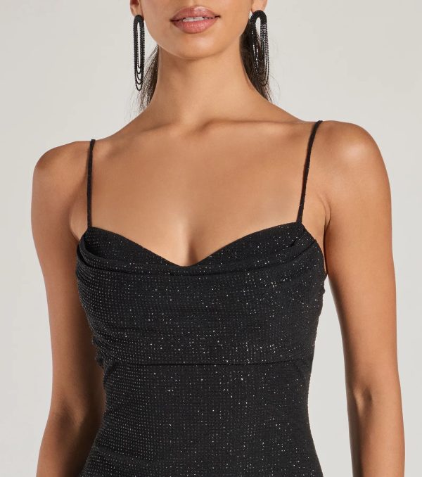 Aileen Sleeveless Glitter Mesh Mermaid Dress - Image 3