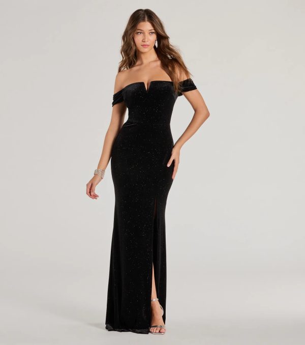 Alayna Velvet Off-The-Shoulder Mermaid Dress - Image 5