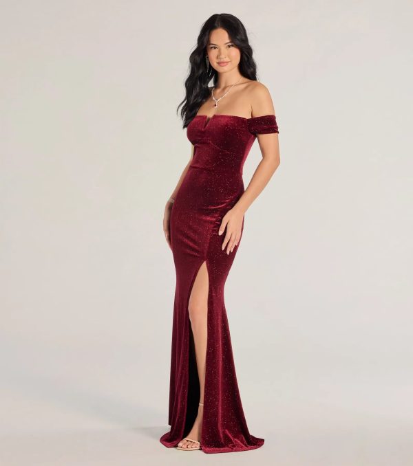 Alayna Velvet Off-The-Shoulder Mermaid Dress - Image 4
