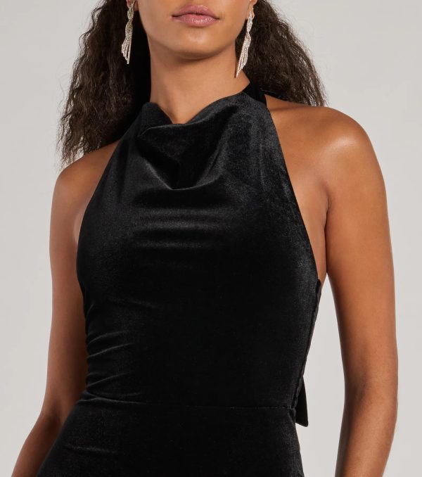 Nara Long Velvet Halter Mermaid Dress - Image 3