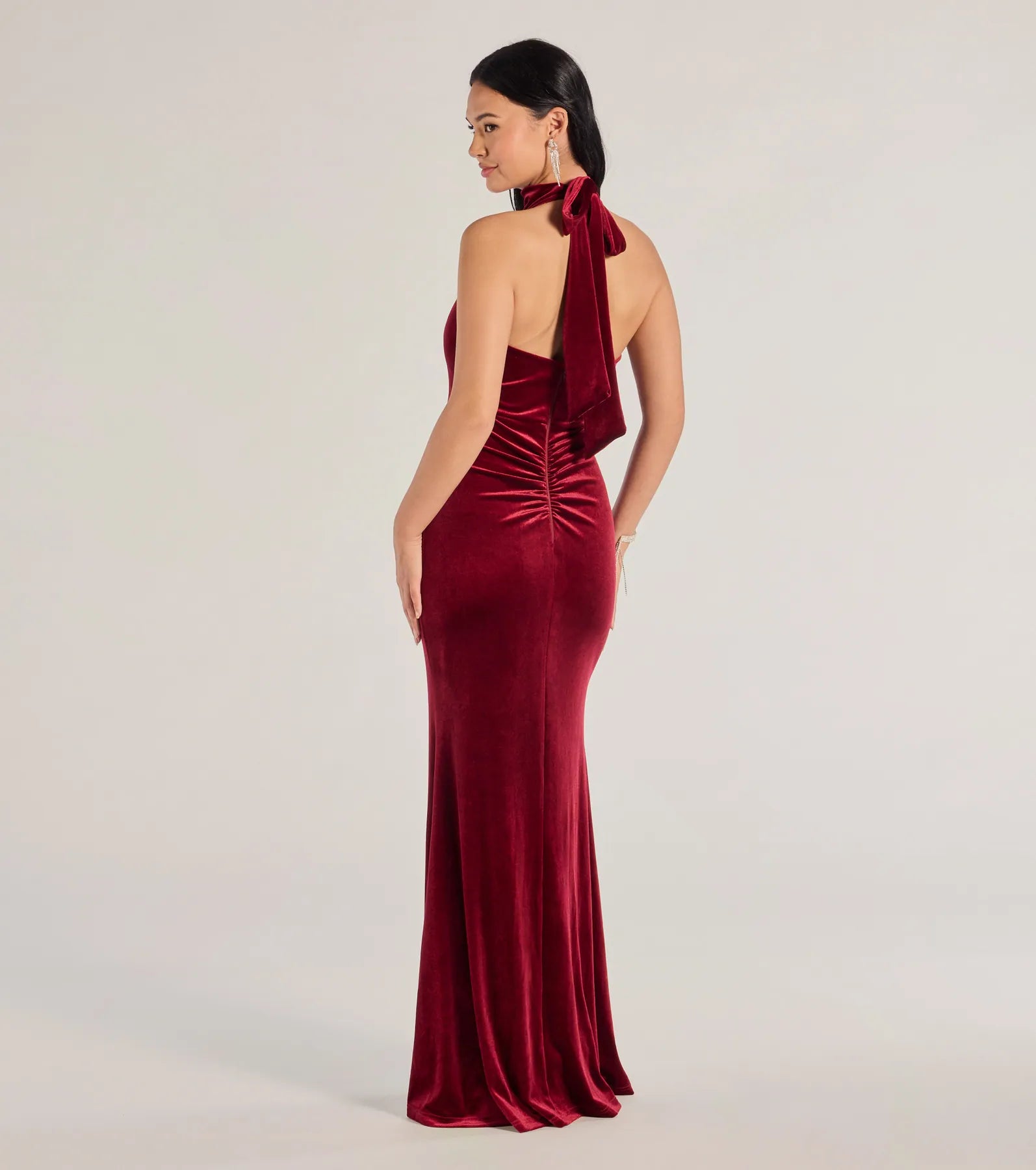 Nara Long Velvet Halter Mermaid Dress - Image 6