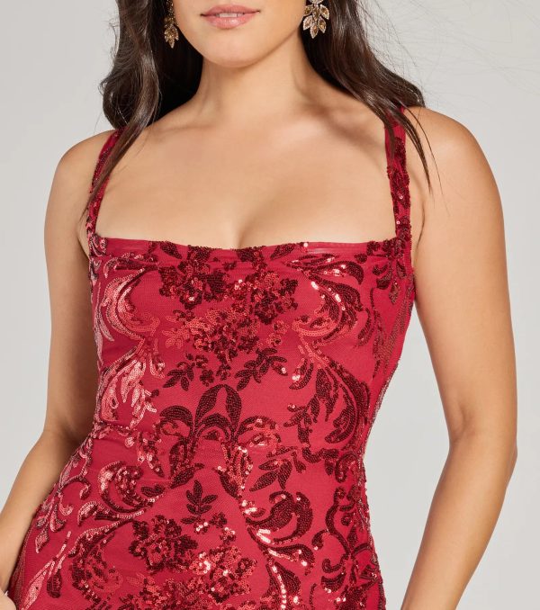 Moira Lace-Up Sequin Formal Dress - Image 12