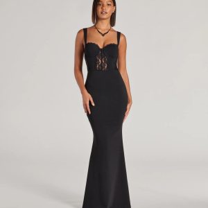 Aspen Sweetheart Lace Crepe Mermaid Formal Dress