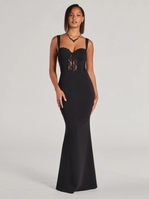 Aspen Sweetheart Lace Crepe Mermaid Formal Dress