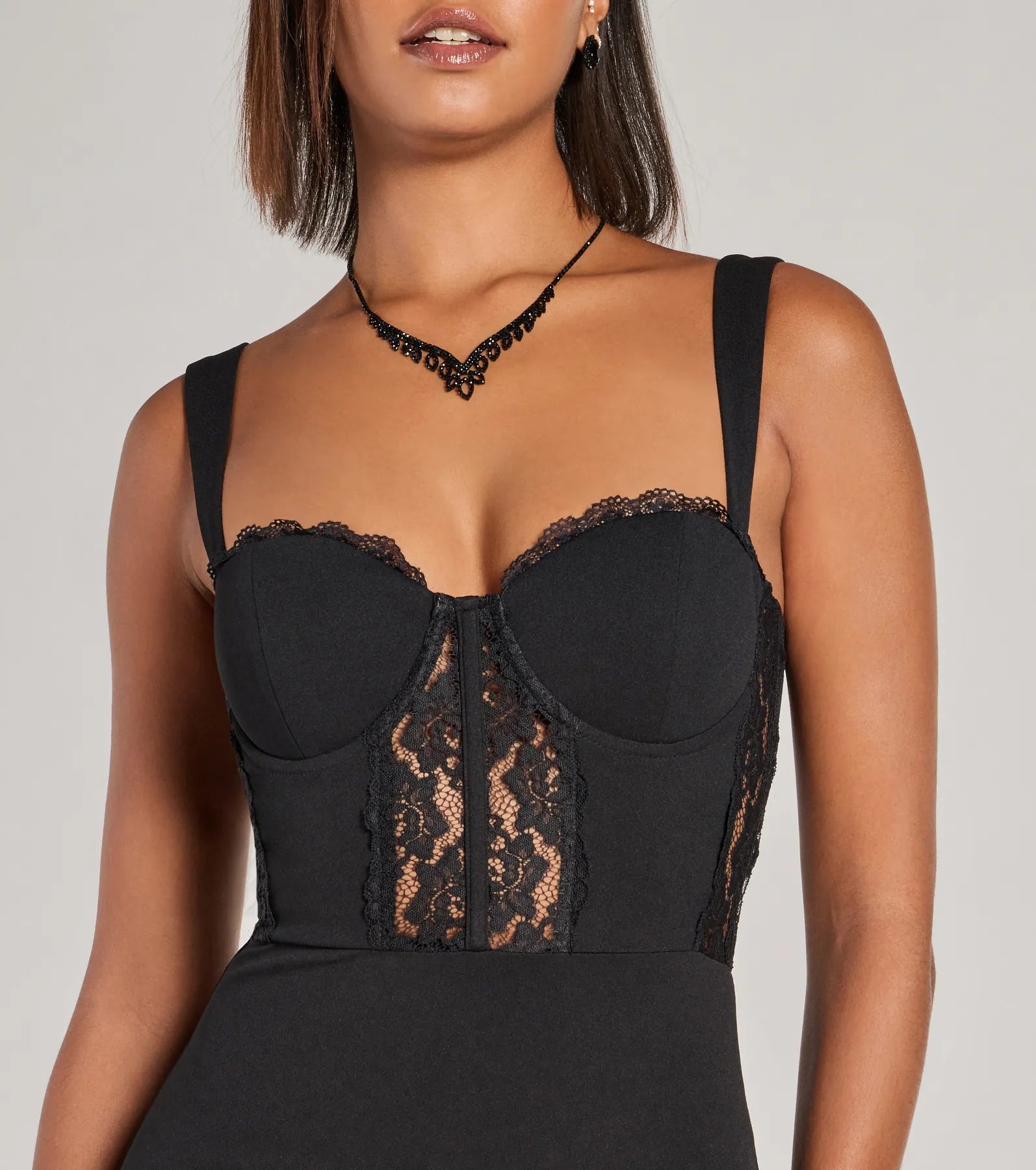 Aspen Sweetheart Lace Crepe Mermaid Formal Dress - Image 3