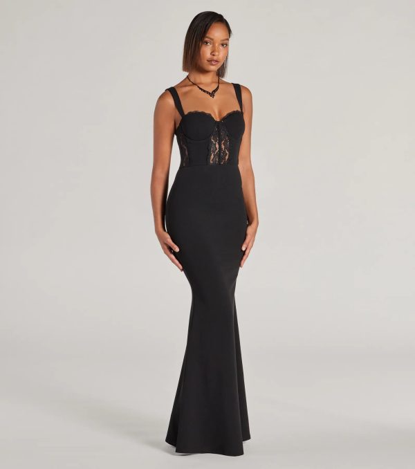 Aspen Sweetheart Lace Crepe Mermaid Formal Dress - Image 4