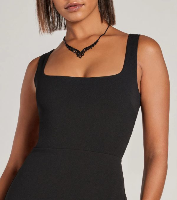 Everley Lace-Up Slit Mermaid Crepe Formal Dress - Image 3