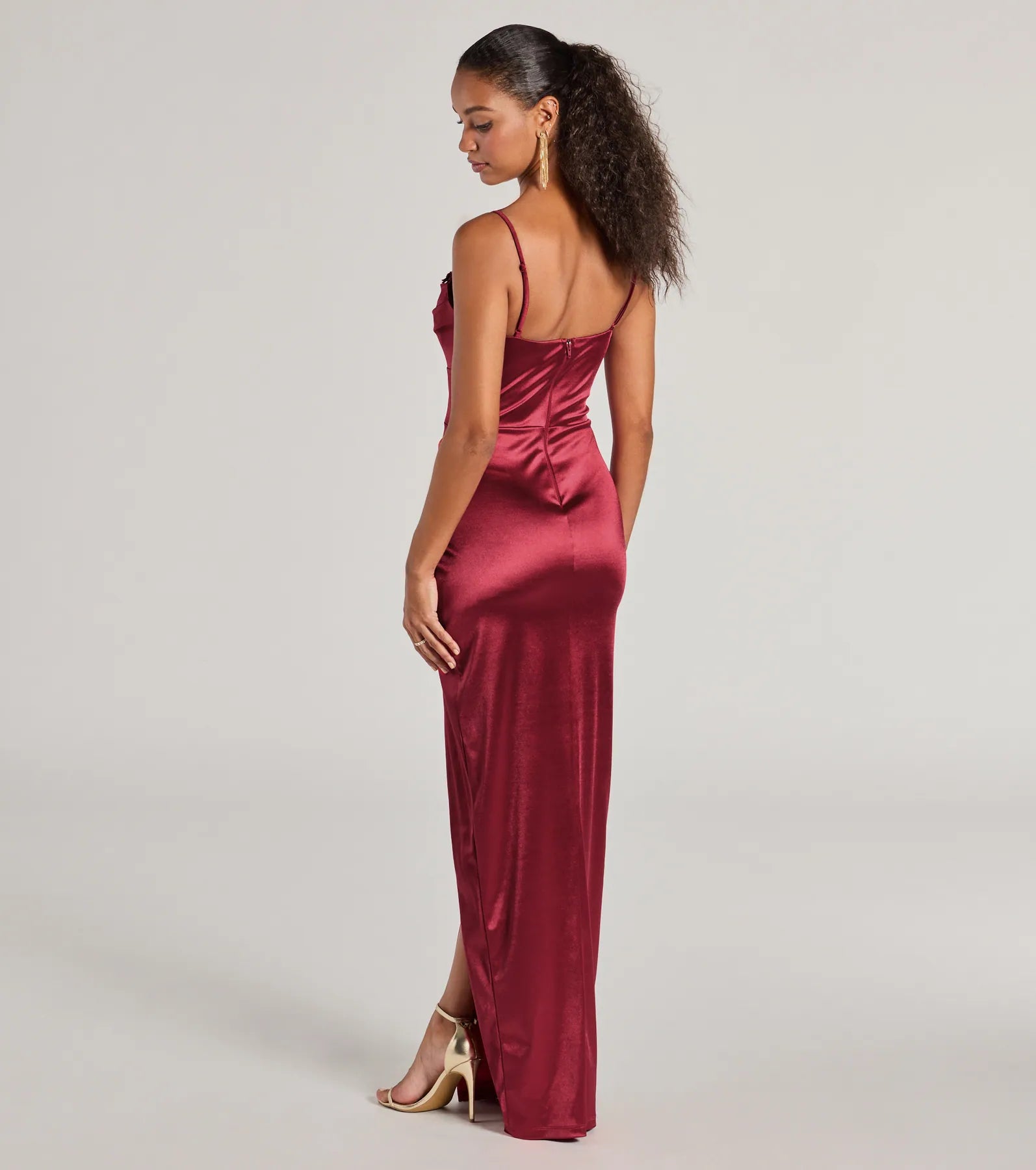 Amelia Formal Satin Embroidered Dress - Image 14
