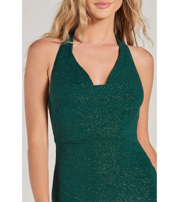 Debra Halter Open Back Slim Glitter Formal Dress - Image 4