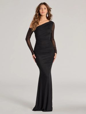 Esther One-Shoulder Mermaid Mesh Formal Dress