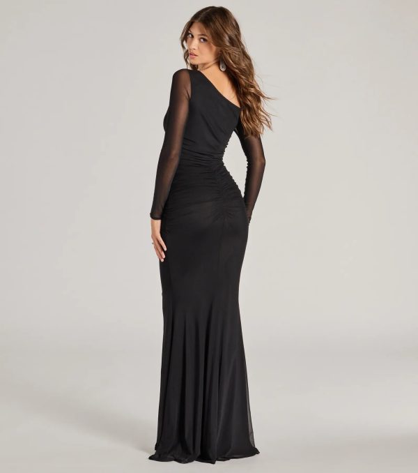 Esther One-Shoulder Mermaid Mesh Formal Dress - Image 2