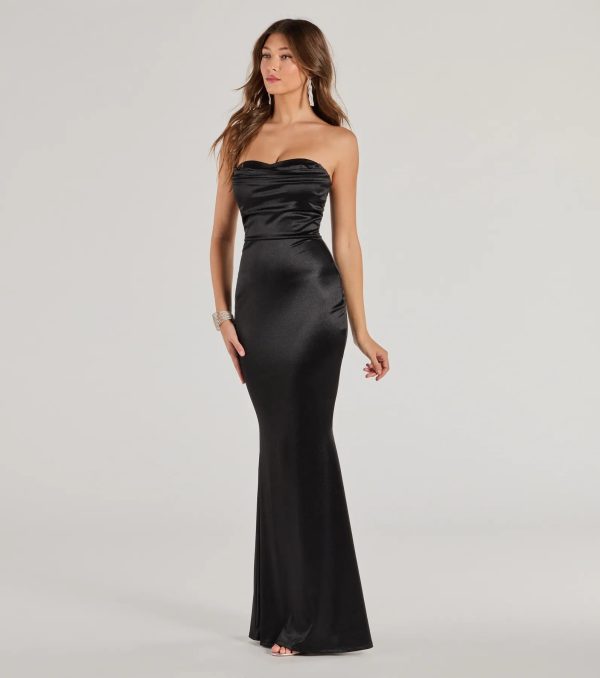 Priscilla Formal Satin Strapless Mermaid Dress - Image 17