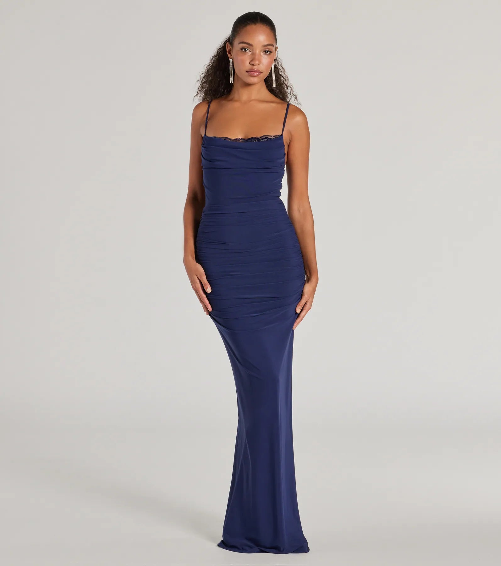 Julane Cowl Neck Ruched Column Dress - Image 6
