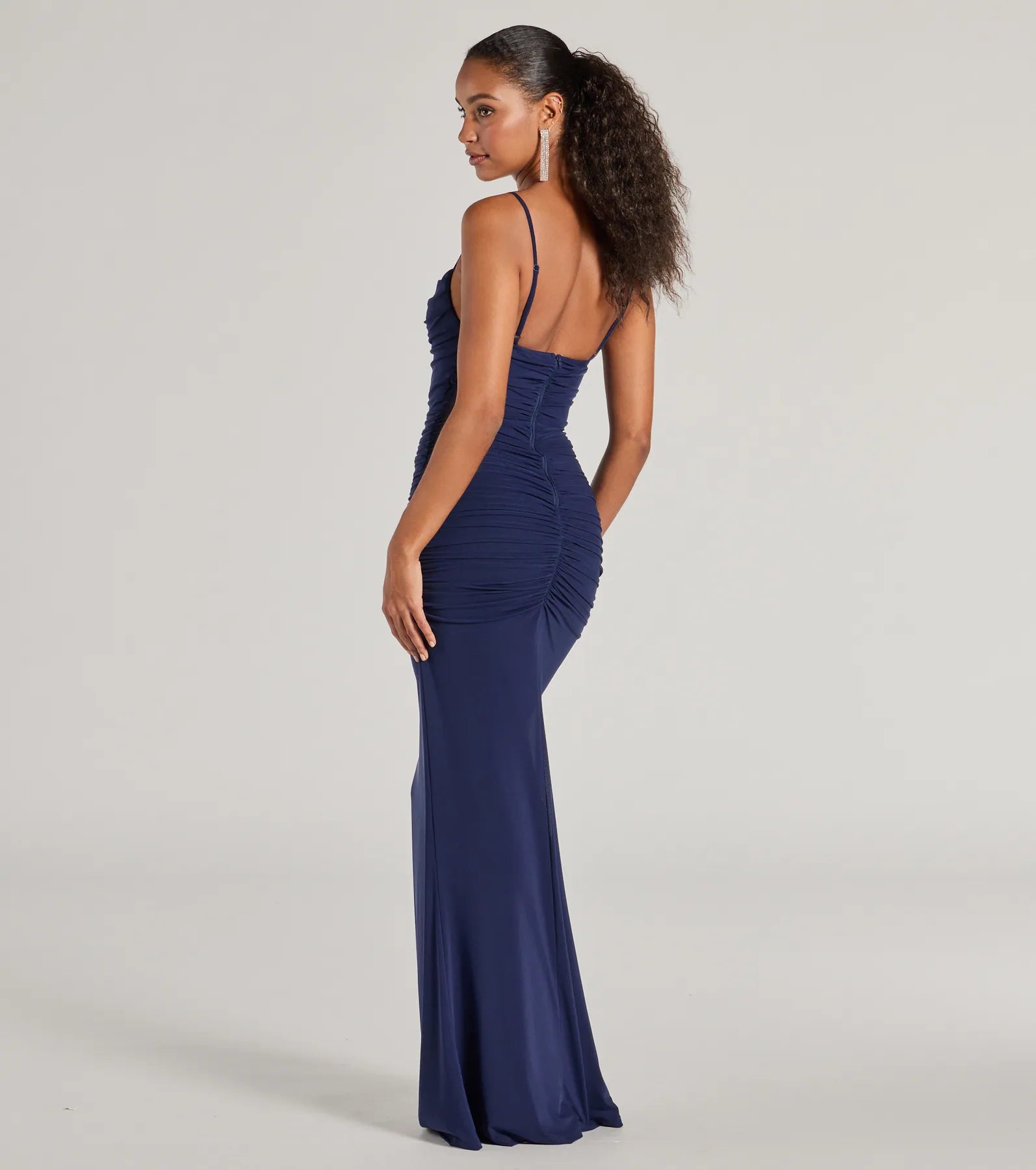 Julane Cowl Neck Ruched Column Dress - Image 7