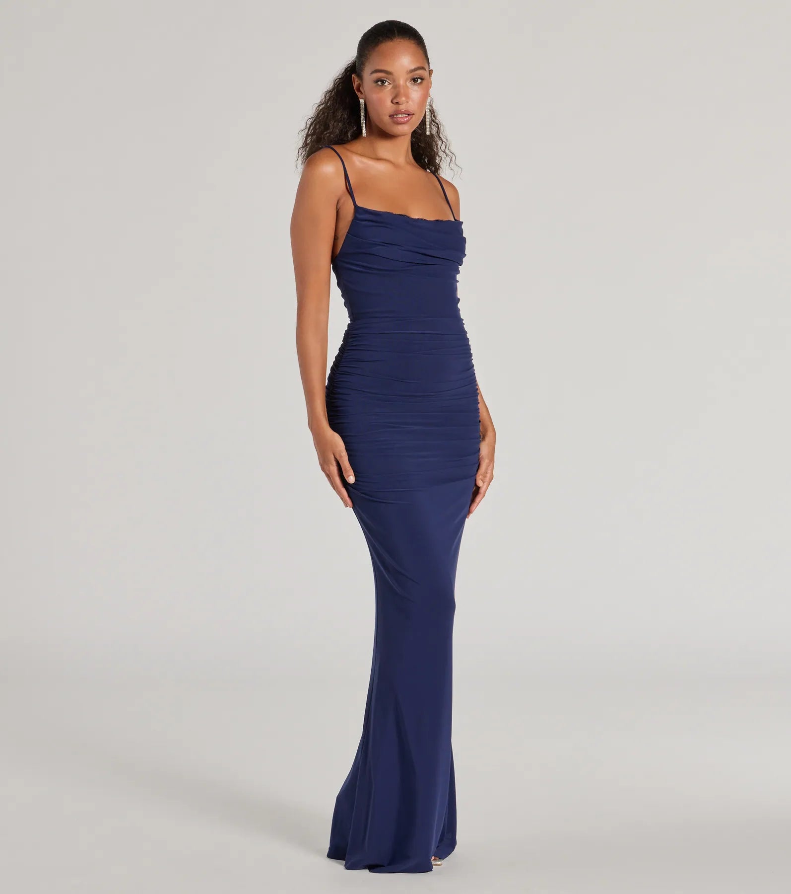 Julane Cowl Neck Ruched Column Dress - Image 9