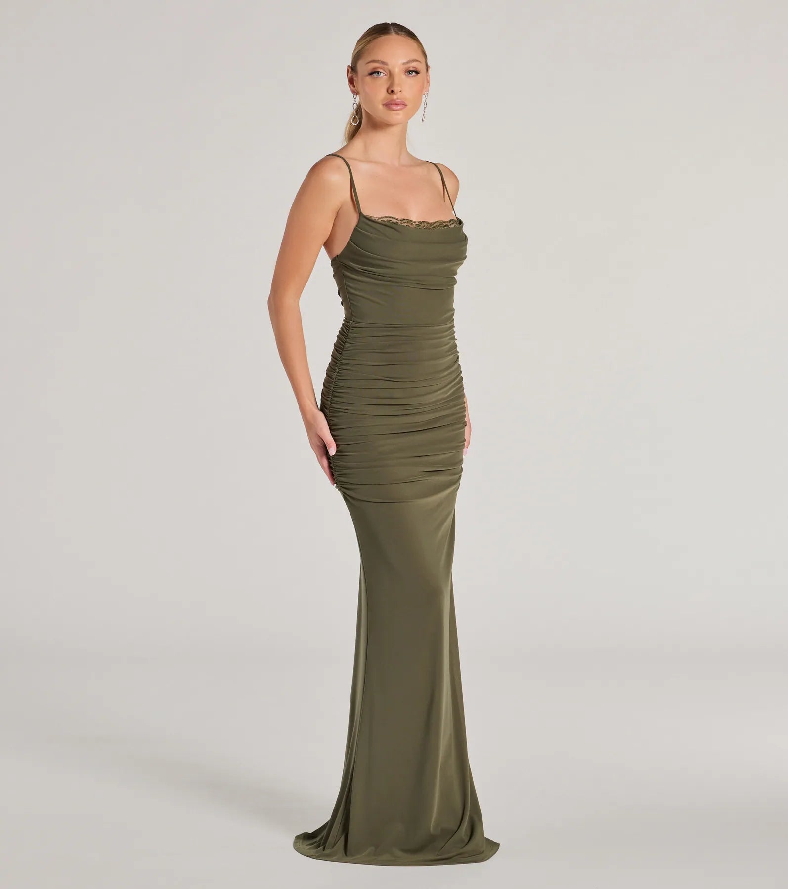 Julane Cowl Neck Ruched Column Dress - Image 13