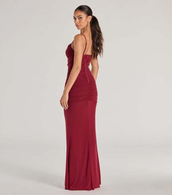 Julane Cowl Neck Ruched Column Dress - Image 2