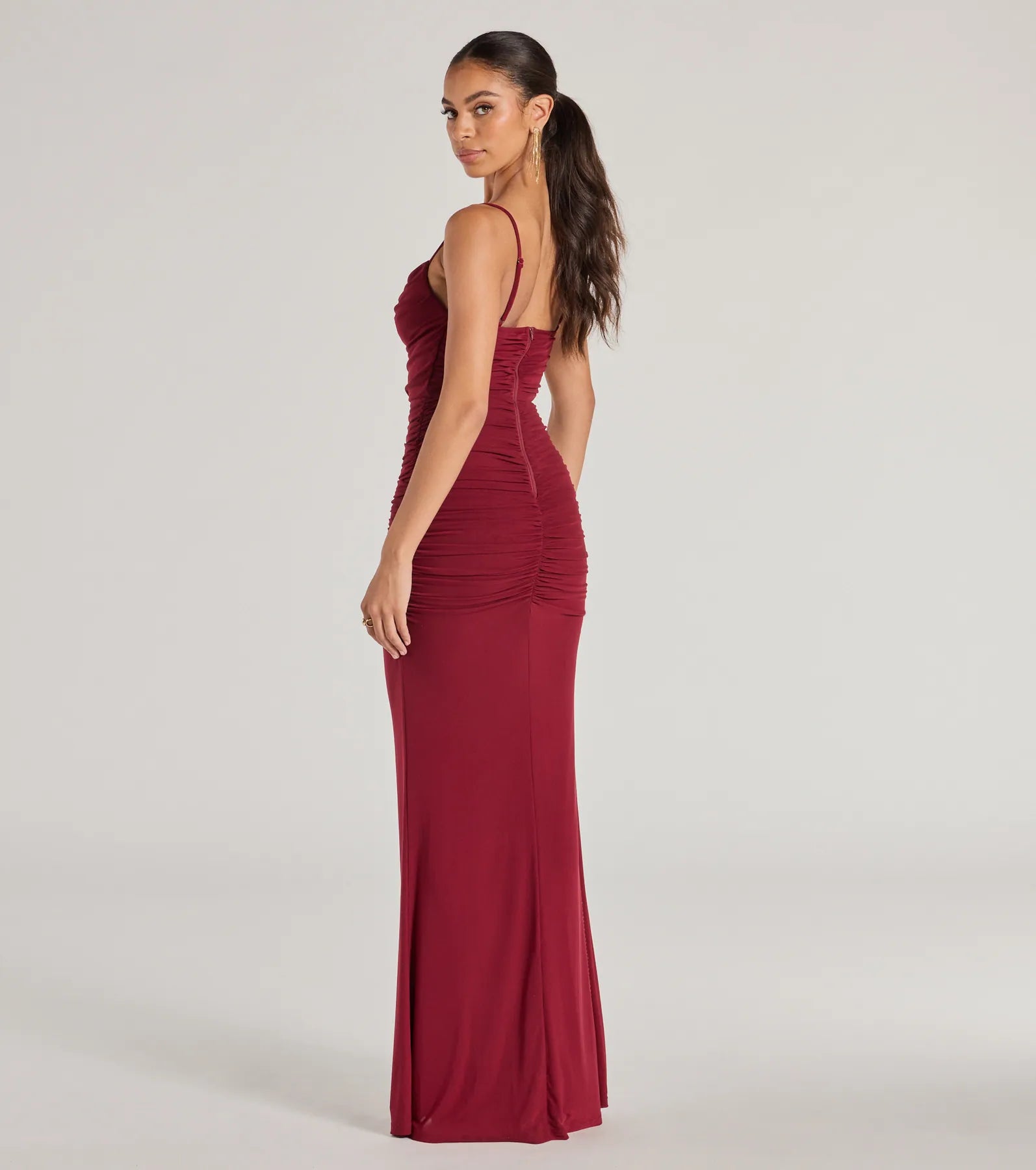Julane Cowl Neck Ruched Column Dress - Image 2